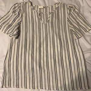 Black and white stripped work shirt